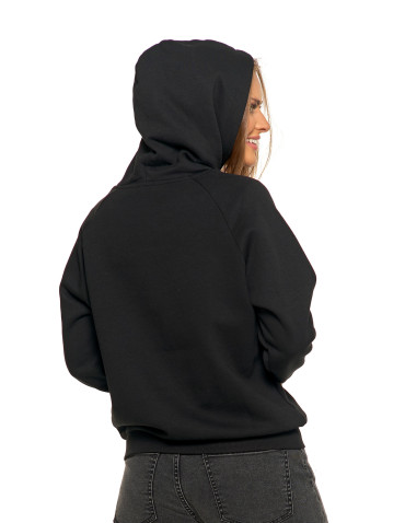 Bluzy - Ocieplana bluza dresowa damska z napisem CZARNY - produkt 2