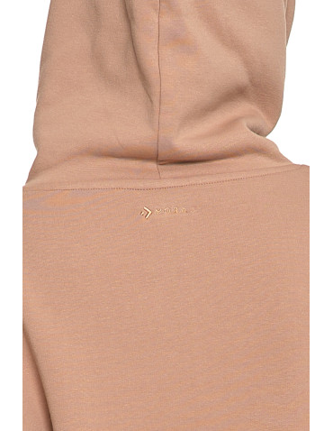 Bluzy - Bluza damska dresowa ocieplana z kapturem BEŻOWY - produkt 5