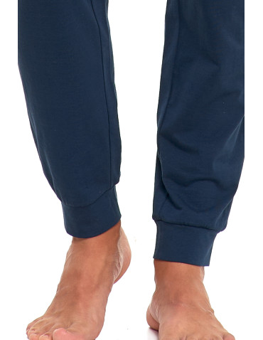 Długi rękaw - Męska piżama bawełniana długa z nadrukiem Plus Size CZERWONY - produkt 4