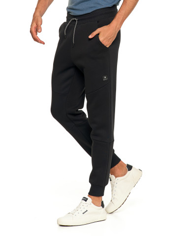 Spodnie - Spodnie dresowe męskie ocieplane joggery CZARNY - produkt 6