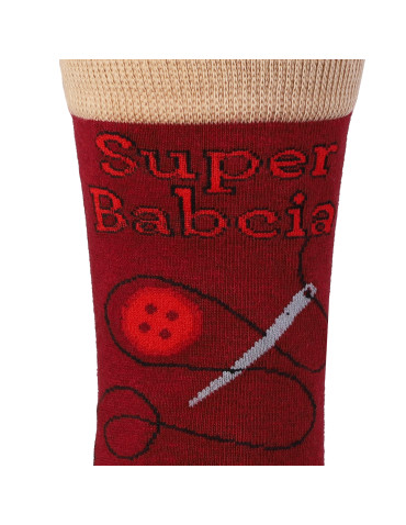 Długie - Skarpetki damskie Super Babcia w ozdobnej puszce WZÓR 1 - produkt 5