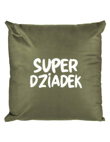 Poduszki dekoracyjne - Poduszka dekoracyjna Super Dziadek na prezent ZIELONY - produkt 1