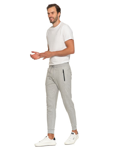 Spodnie - Spodnie dresowe joggery męskie z kieszeniami JASNY SZARY - produkt 2