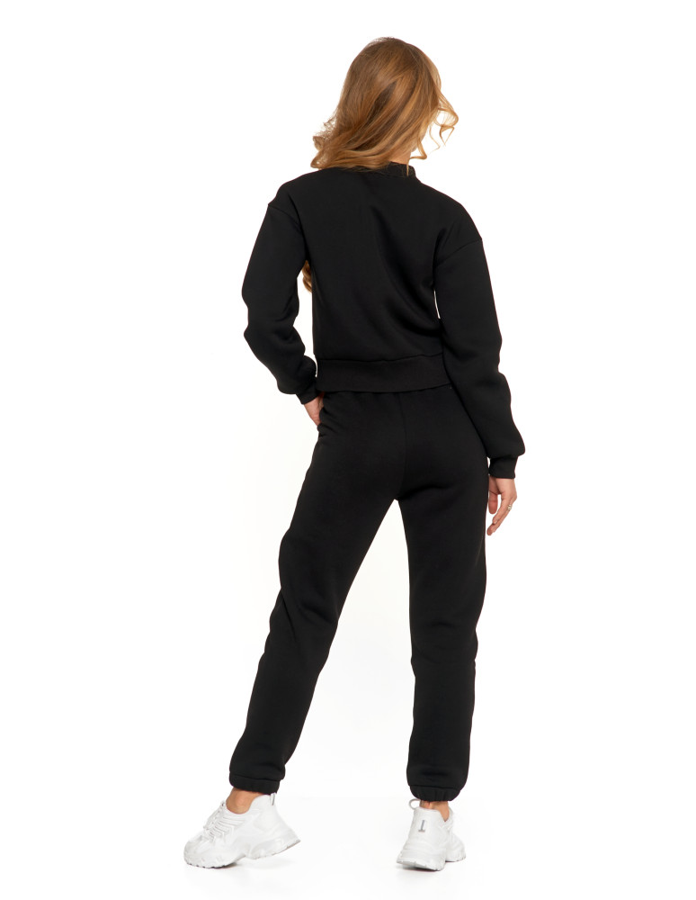 Bluzy - Damska bluza bomberka ocieplana z napami CZARNY - produkt moraj.pl 2