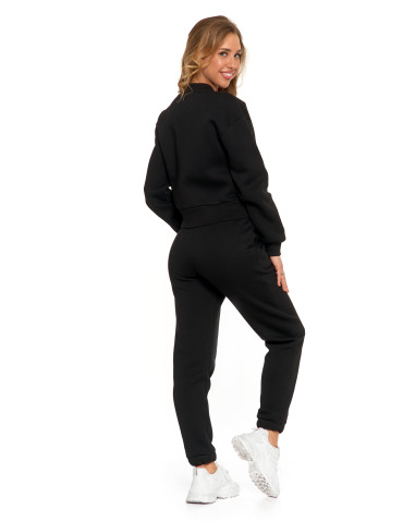 Bluzy - Damska bluza bomberka ocieplana z napami CZARNY - produkt 7