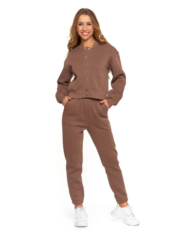 Bluzy - Damska bluza bomberka ocieplana z napami MOKKA - produkt 4