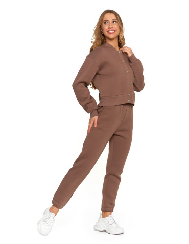 Bluzy - Damska bluza bomberka ocieplana z napami MOKKA - produkt 6