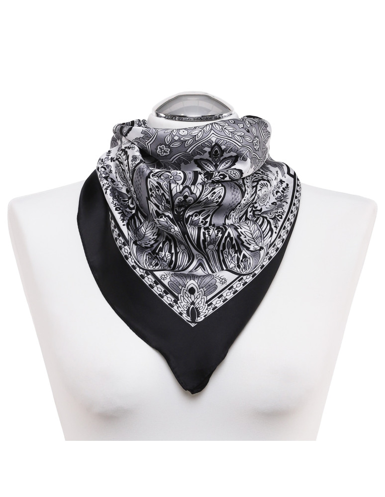 Szale i chusty - Damska apaszka w stylu paisley CZARNY - produkt moraj.pl 1