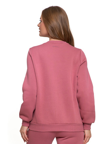 Bluzy - Damska bluza ocieplana z kieszeniami RÓŻOWY - produkt 2