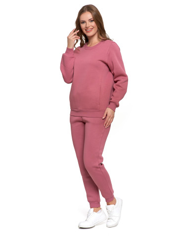 Bluzy - Damska bluza ocieplana z kieszeniami RÓŻOWY - produkt 6