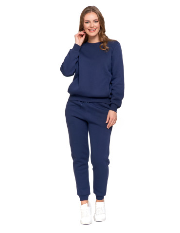 Bluzy - Damska bluza ocieplana z kieszeniami GRANATOWY - produkt 6