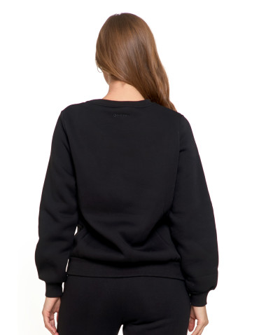 Bluzy - Damska bluza ocieplana z kieszeniami CZARNY - produkt 3
