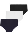 Damskie figi maxi bikini bawełniane wysoki stan 3-pak WIELOKOLOROWY